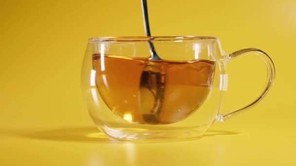 Tea Cukorral Fekete Tea Sok Cukor — Stock videók