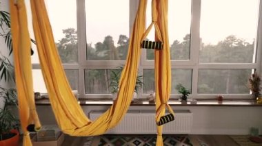 Yoga hammock. The apartment has a yoga hammock for yoga.