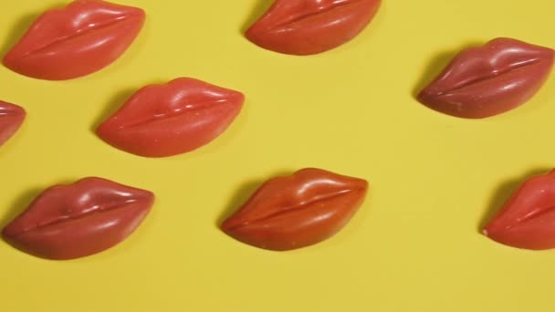 Lèvres Lèvres Féminines Sous Forme Bonbons — Video