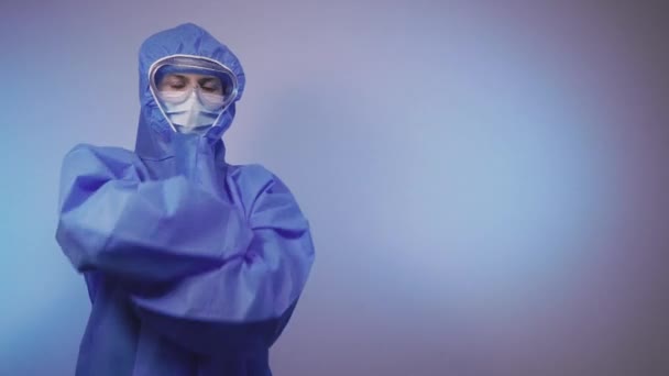 Virus Medico Piedi Una Causa Medica Protettiva Contro Virus — Video Stock