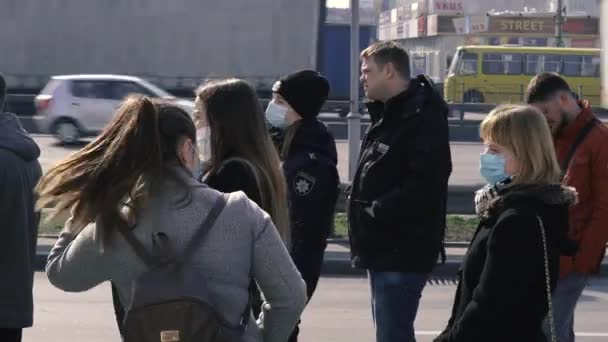 Kyiv Ukraine Mart 2020 Yılı Covid Virüsü Yüzünden Kiev Şehrinde — Stok video