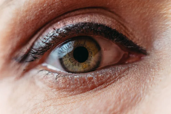 Oko Kobieta Bliska Strzał Oko — Zdjęcie stockowe
