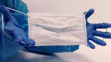 Virüs. Tıbbi antivirüs maskesi. Virüs koruması.