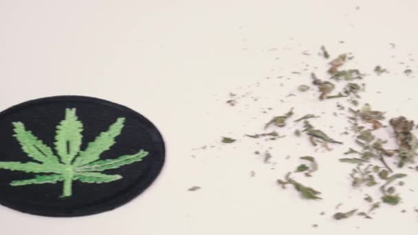 Cannabis Marijuana Gräs Med Rökpipa — Stockvideo