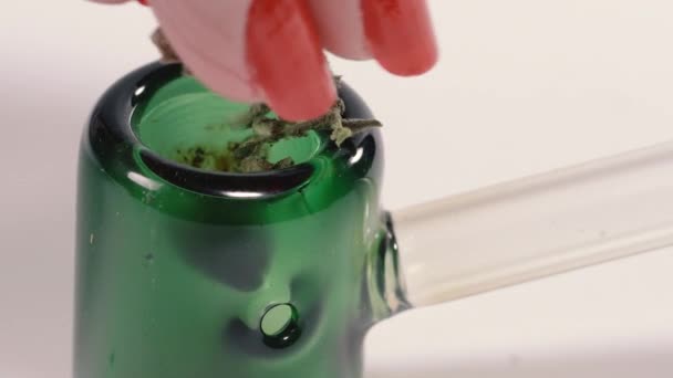 Cannabis Marijuana Weed Smoking Pipe — Stock Video