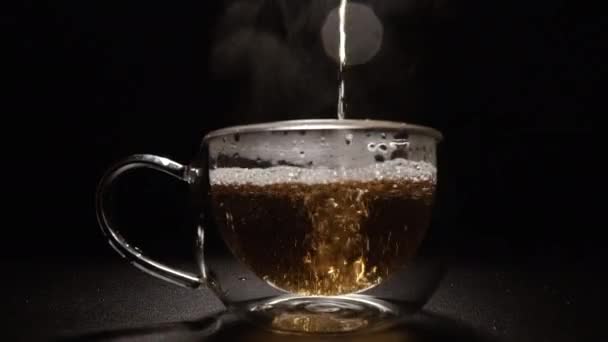 Tea Black Tea Poured Cup — Stock Video