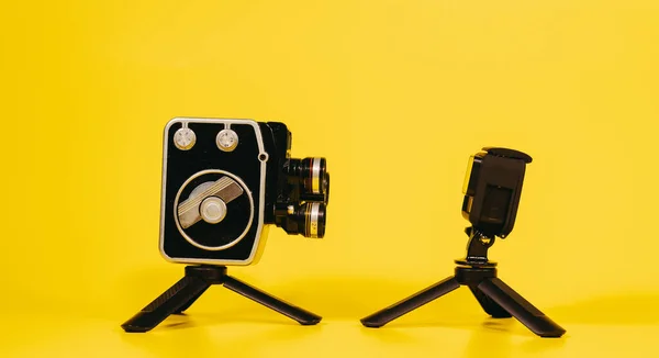 Video Kamera Retro Kamera Modern Dijital Video Kamera — Stok fotoğraf