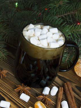 kahve şekerleme ve kruvasan PIN arka plan üzerinde