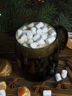 kahve şekerleme ve kruvasan PIN arka plan üzerinde