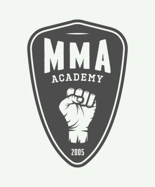 Vintage karışık dövüş sanatları logosu, rozet veya Amblemler.