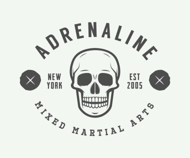 Vintage karışık dövüş sanatları logosu, rozet veya Amblemler.