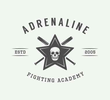 Vintage karışık dövüş sanatları logosu, rozet veya Amblemler.