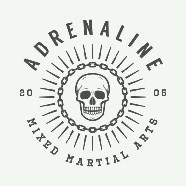 Vintage karışık dövüş sanatları logosu, rozet veya Amblemler. 