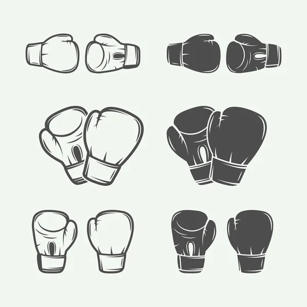 Abzeichen und Etiketten für Boxen und Kampfsport im Vintage-Stil. — Stockvektor