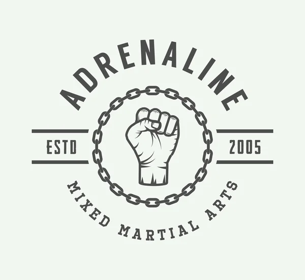 Logo, insigne ou emblème d'arts martiaux mixtes vintage . — Image vectorielle