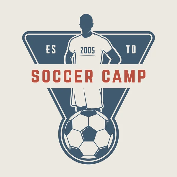 Vintage soccer or football logo, emblem, badge. — Stock Vector