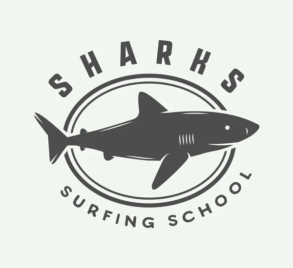 Logotipo de surf vintage, emblema, insignia, etiqueta, marca . — Archivo Imágenes Vectoriales