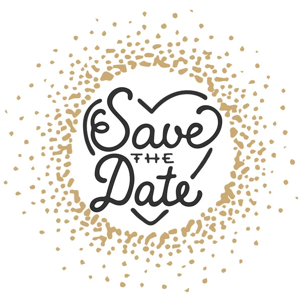 Save the Date invite greeting card vector template — Stock Vector