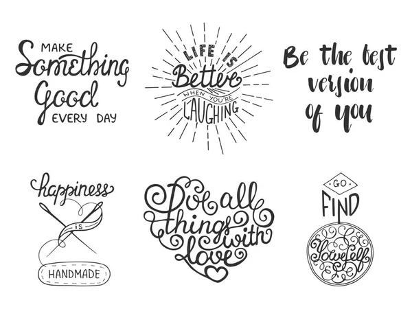 Conjunto de letras inspiradoras y motivacionales vectoriales — Vector de stock