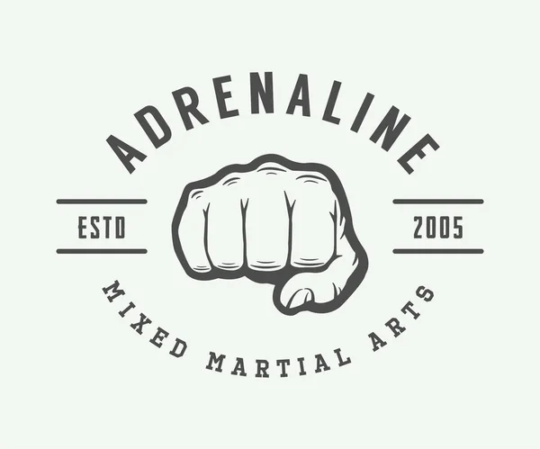 Logotipo, insignia o emblema de artes marciales mixtas vintage . — Archivo Imágenes Vectoriales