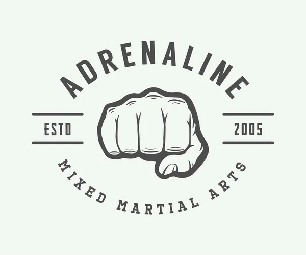 Vintage Mixed Martial Arts Logo, Abzeichen oder Emblem. — Stockvektor