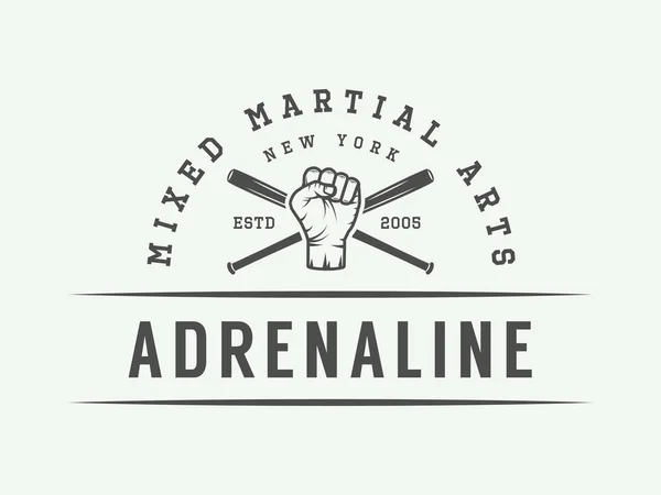 Logotipo, insignia o emblema de artes marciales mixtas vintage . — Archivo Imágenes Vectoriales