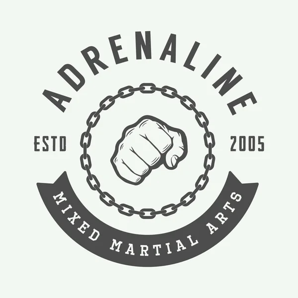 Logotipo de artes marciais mistas vintage, emblema ou emblemas . —  Vetores de Stock