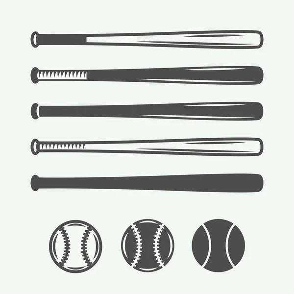 Logotipos, emblemas, insignias y elementos de diseño de béisbol vintage . — Vector de stock