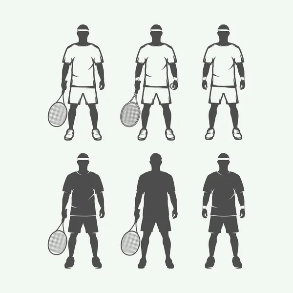 Conjunto de tenistas vintage en diferentes colores . — Archivo Imágenes Vectoriales