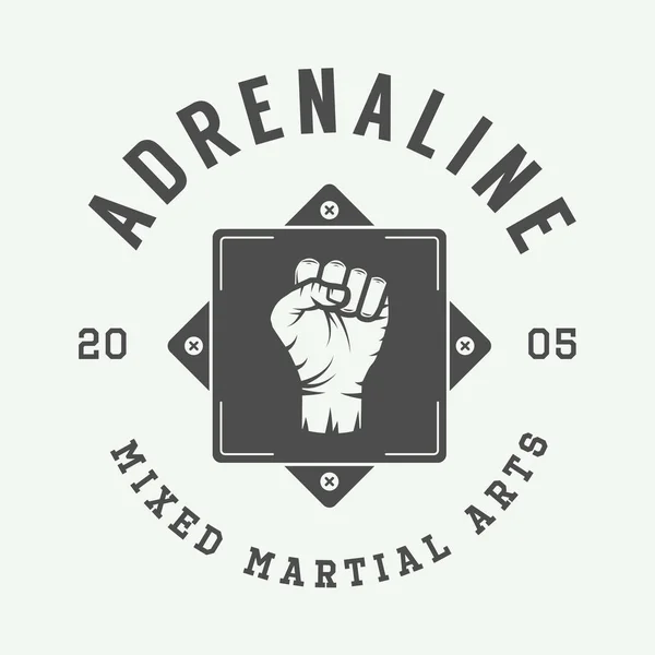 Vintage mixed martial arts logo, badge or emblem. — Stock Illustration Vintage mixed martial arts logo, badge or emblem. Stock Vector