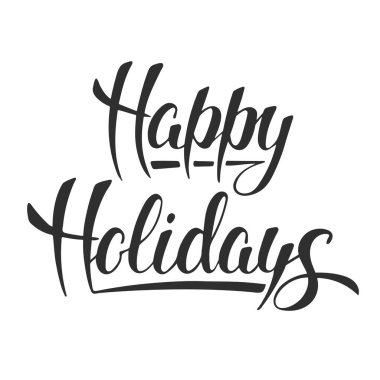 Mutlu tatiller, modern mürekkep fırça hat izole 