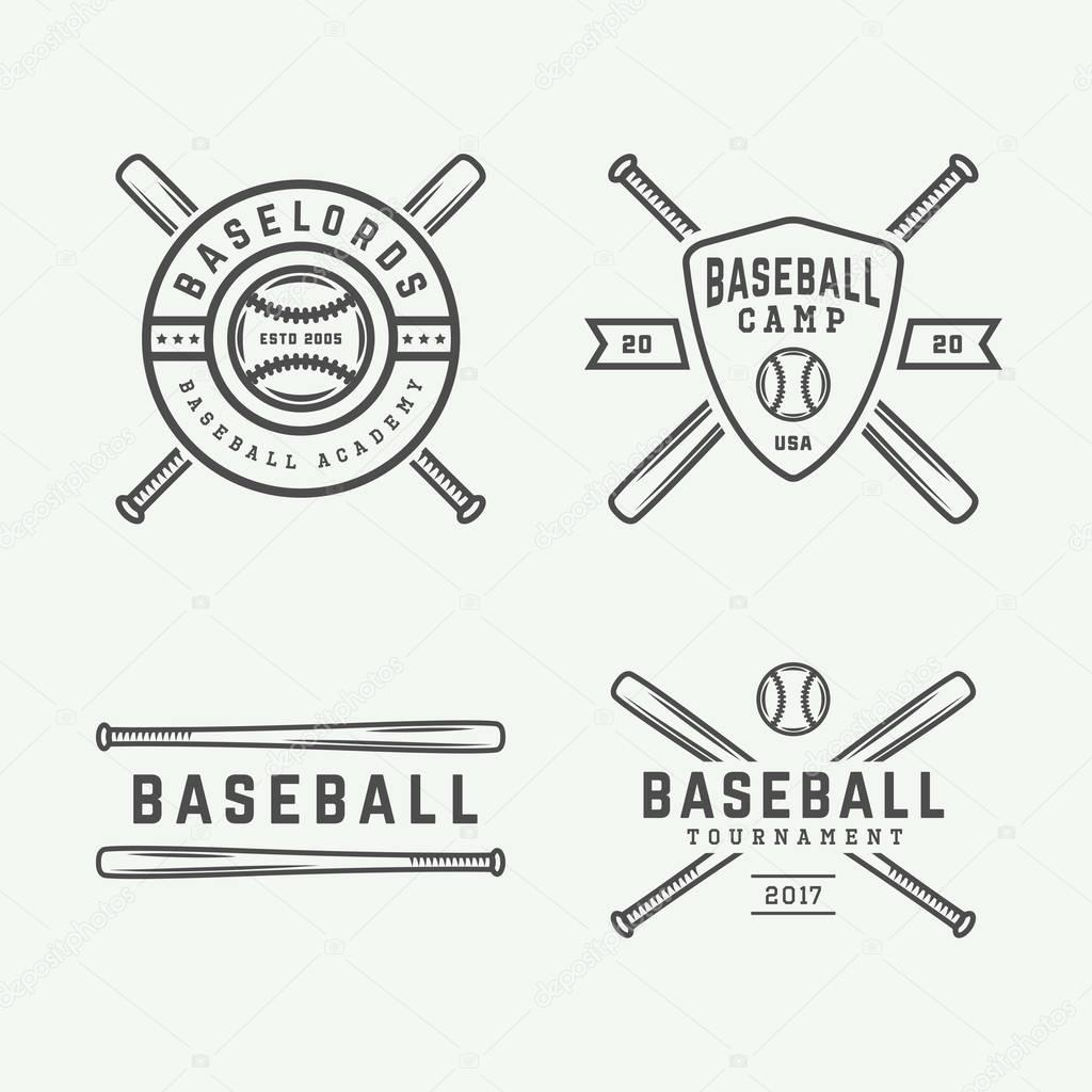 Set of vintage tennis logos, emblems, badges, labels and design elements. Graphic Art. Vector Illustration