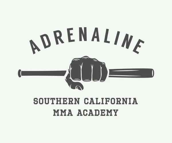 Logotipo, insignia o emblema de artes marciales mixtas vintage . — Vector de stock