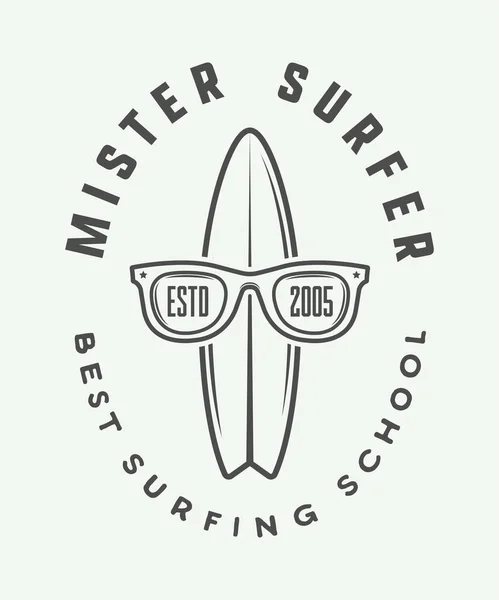 Вінтажний логотип. Міжнародний день серфінгу . — стоковий вектор