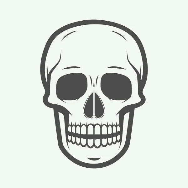 Vintage schedel label, embleem en logo. Grafische kunst. — Stockvector