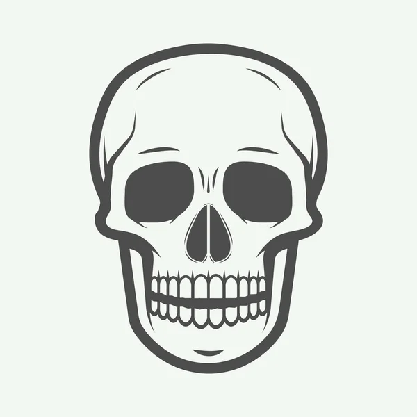 Etiqueta de calavera vintage, emblema y logotipo. Arte gráfico . — Vector de stock