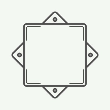 Vintage rozet formu. Logo, rozet, etiket, amblem için kullanılabilir. 