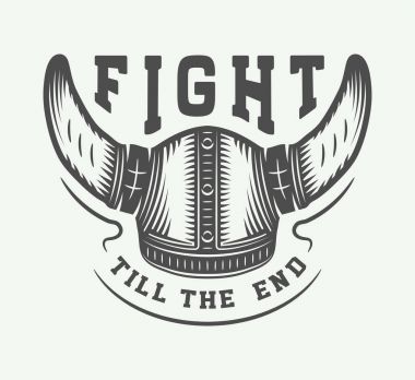 Vintage viking dümen retro tarzı motivasyonel teklif ile. 