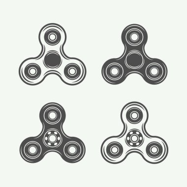 Vintage topluca spinners logolar, amblemler, rozetleri kümesi 