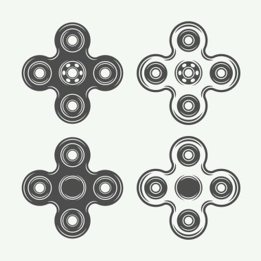 Vintage topluca spinners logolar, amblemler, rozetleri kümesi