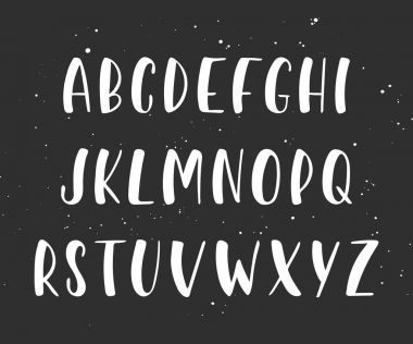 El yazısı vektör fırça komut dosyası. İngilizce alfabe. 