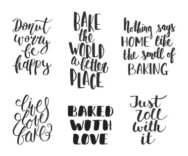 Vektör ekmek letterings tebrik kartları, dekorasyon için kümesi