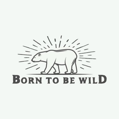 Vintage açık kamp ve macera logo, rozet, etiket, amblemi