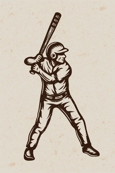 Affiche de baseball vintage, modèle, bannière dans un style rétro . — Image vectorielle