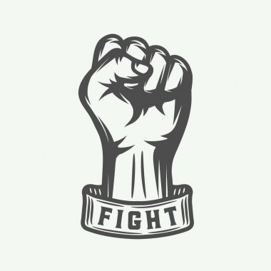 Tipografi ile vintage tarzı Retro yumruk. Grafik sanatı. 