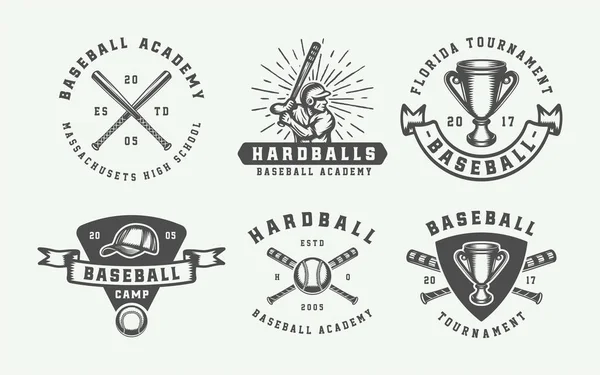 Vintage baseball sport logotyper, emblem, märken, märken, etiketter. — Stock vektor