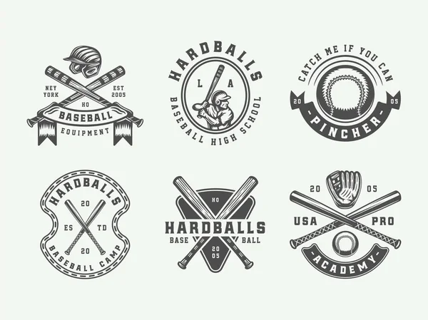 Vintage beyzbol spor logolar, amblemler, rozetleri, izleri, etiketleri. — Stok Vektör
