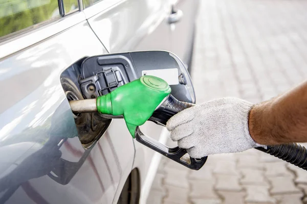 Automobile refueling with gasoline Stock Picture