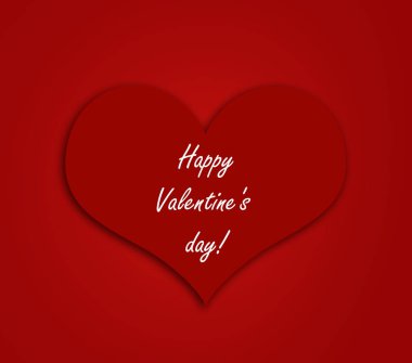 Heart icon on a red background. Valentine's Day. The 14th of February. Illustration