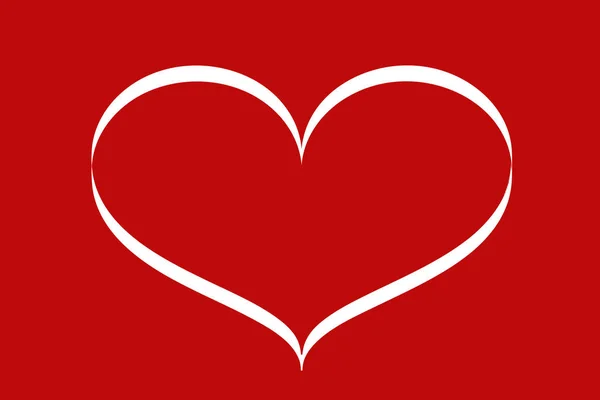 Heart icon on a red background. Valentine's Day. The 14th of February. Illustration — Stockfoto